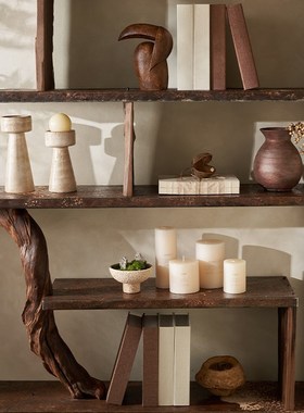 诧寂风格茶室装饰柜子软装氛围布置饰品陈列复古中式禅意家居摆件