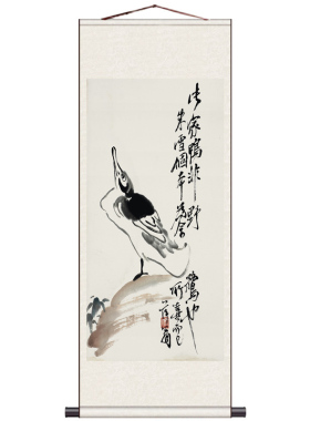 齐白石禅意花鸟挂画酒店装饰画仿古画茶楼壁画礼品送客户装饰国画