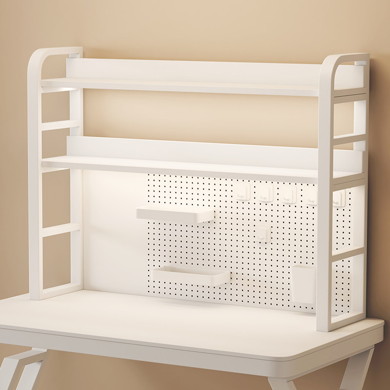 Desktop storage rack iron art home bookshelf office computer desk multi-layer bookcase hole board student supplies storage layer