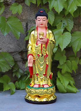 树脂玻璃钢佛像寺庙祠堂工艺品摆件 鎏金立身南无阿弥陀佛