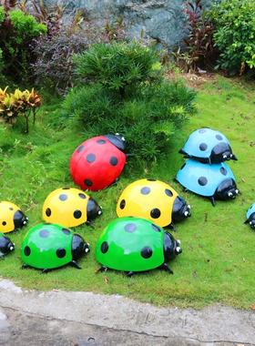 户外七星瓢虫玻璃钢雕塑昆虫动物园林景观标本庭院幼儿园摆件装饰