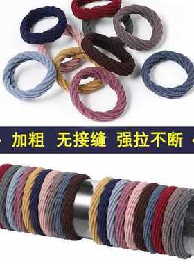 无痕发圈头绳扎头发韩版高弹力耐用无缝皮套简约气质黑色头绳
