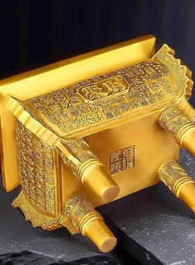 鼎摆件纯铜聚财鼎新中式工艺礼品摆饰宝鼎家居客厅装饰铜香炉摆设