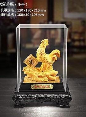 绒沙金生肖鸡金鸡摆件商务活动礼品鸡年贺岁吉祥物家居镀金工艺品