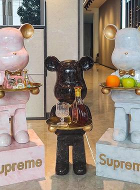 暴力熊大型落地摆件客厅电视柜沙发旁收纳托盘装饰乔迁新居礼品