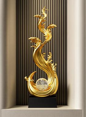 新款乔迁礼物高档轻奢风生水起壁龛摆件客厅入户玄关电视柜装饰品