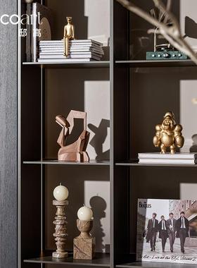 邸高家居现代轻奢老板办公室装饰摆件高档墙柜储物柜氛围软装布置