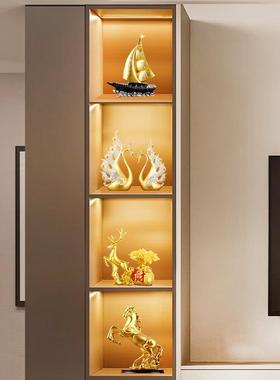 轻奢酒柜装饰品摆件客厅电视柜高端大气上档次玻璃柜现代家居摆设