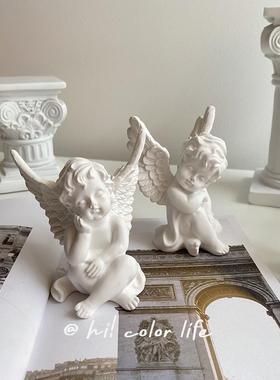 复18945爱风ins展翅可小天使摆古件婚礼生日礼法式桌物面饰品摆拍