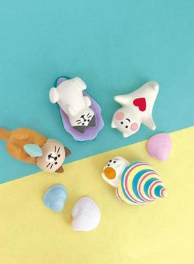 K日式猫Z96104A装KA鱼 夏日夏季海洋世界贝壳猫鲨桌面家居饰摆件