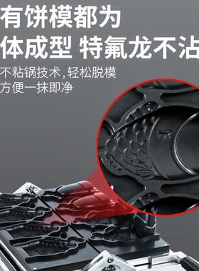 商用可换模板香蕉烧金币烧鲷鱼烧机车轮饼小熊烧鸡蛋烧机一机多用