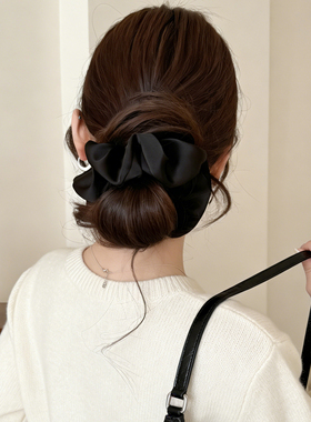 黑色绸缎大肠发圈女高级感头花2026正流行高弹力肥肠头圈韩系发绳