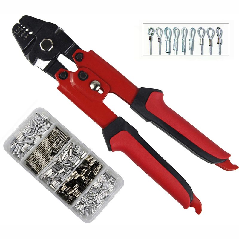 510pcs钢丝绳铝套压接钳夹头八字束铝管鱼线铝卡扣椭圆型铝卡子 - 图1