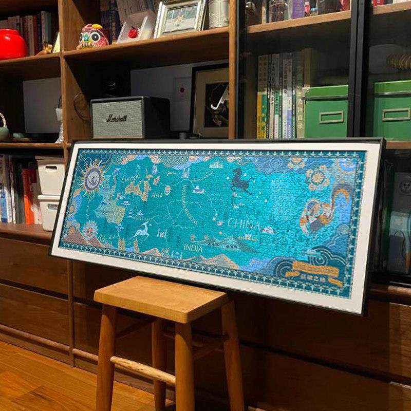 丝绸之路拼图框90*30挂墙1000片简约现代实木相框细长裱专用画框,淘宝优惠券,粉丝福利购,淘宝优惠卷