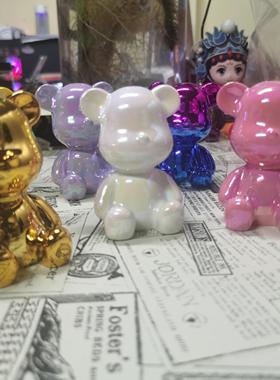 [炫彩十色}暴力熊摆件电镀坐姿公仔车载客厅装饰礼物女生儿童玩具