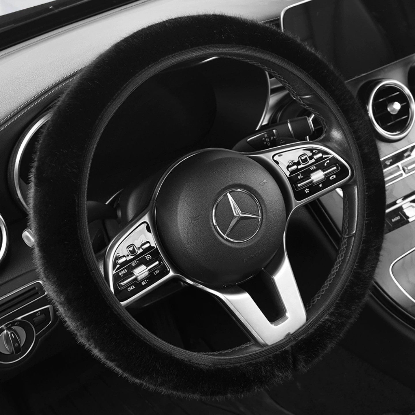 汽车方向盘套冬季毛绒柔软舒适弹力松紧汽车把套保暖防滑仿水貂毛,淘宝优惠券,粉丝福利购,淘宝优惠卷