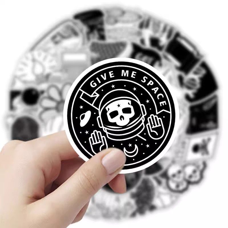 【大图释官方授权】50张黑白vsco贴纸艺术风创意涂鸦小图案行李箱电脑水杯平板手机壳防水贴画小众个性贴画,淘宝优惠券,粉丝福利购,淘宝优惠卷