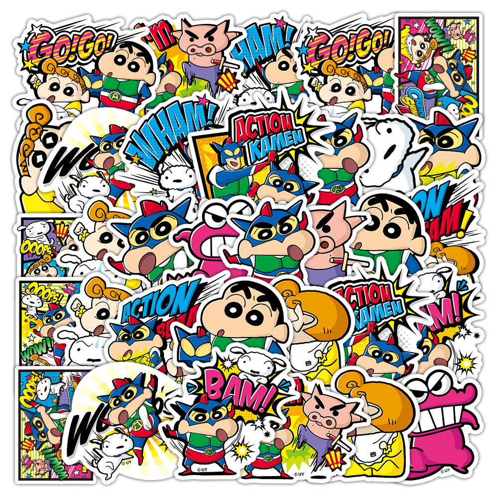 【大图释官方授权】200张蜡笔小新贴纸卡通动漫头盔装饰搞怪表情可爱搞笑动漫防水手帐保温杯行李箱手机贴纸,淘宝优惠券,粉丝福利购,淘宝优惠卷