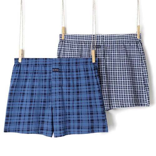 日式无印优品男士纯棉阿罗裤内裤宽松平角裤大码高腰全棉四角裤头 - 图3