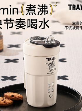 美国卓朗便携式烧水杯小型旅行出差保温加热烧水壶办公室电热水杯
