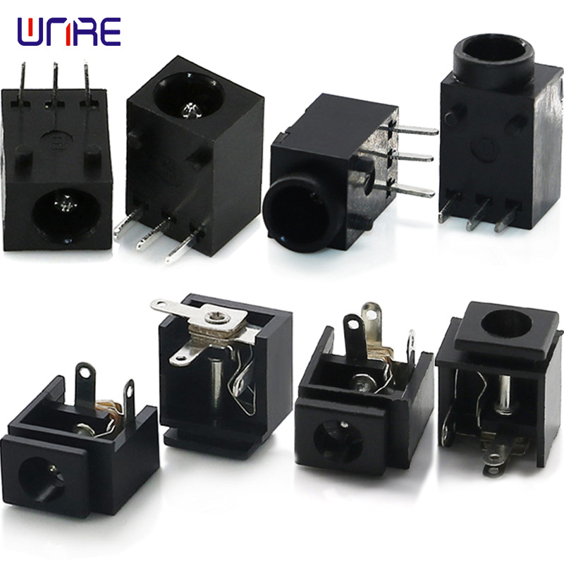 圆形小5525金属母座007b立式直插直流充电接口12v 5521DC电源插座 - 图1