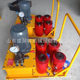 Electric hydraulic plate clamping device, plate heat exchanger, one tow and four disassembly tool, hydraulic machinery