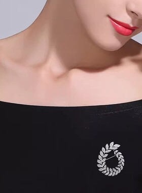 简约橄榄枝胸针高档女气质防走光