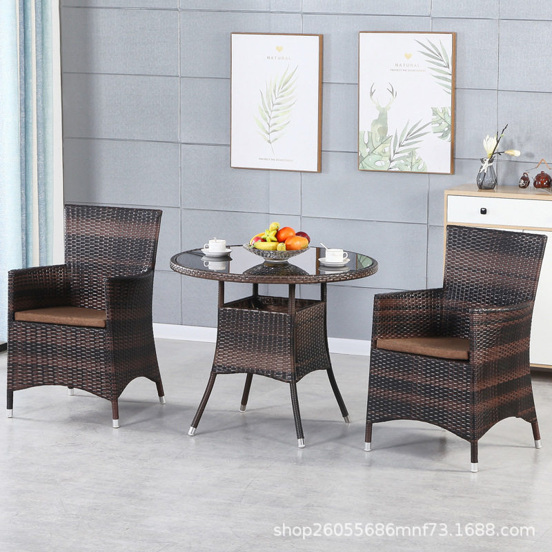 藤椅三件套户外庭院单人休闲阳台小桌椅套件茶几露天小藤椅子组合,淘宝优惠券,粉丝福利购,淘宝优惠卷