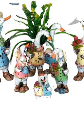 鸭子花园摆件 鸭子树脂工艺品庭院装饰品 园艺花园装饰造景