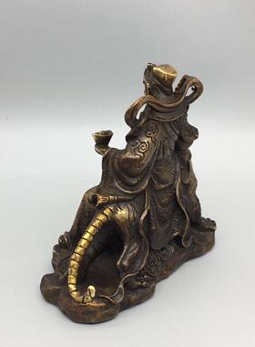 仿古铜武财神爷赵公明神像骑虎像家居店铺供奉财神铜摆件