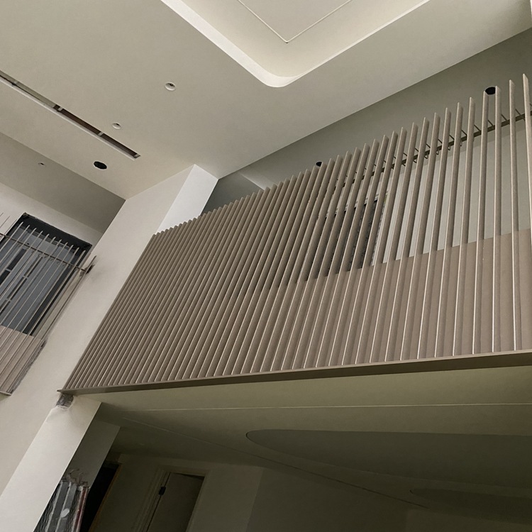 艺术栏杆 上海厂家定制香槟金不锈钢百叶楼梯扶手 扁管楼梯栏杆 - 图0