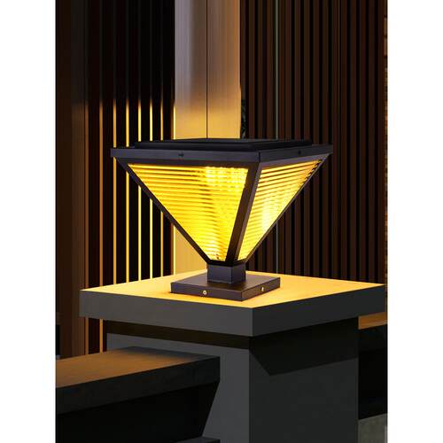 太阳能柱头灯户外防水现代庭院大门柱子室外别墅围墙门柱门垛柱灯 - 图0