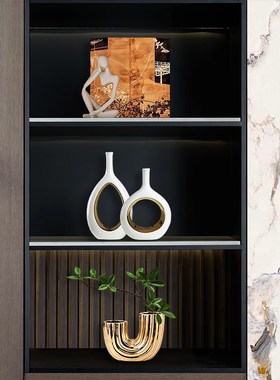 侘寂风摆件现代轻奢高级感客厅酒柜电视柜书房家居样板间软装饰品