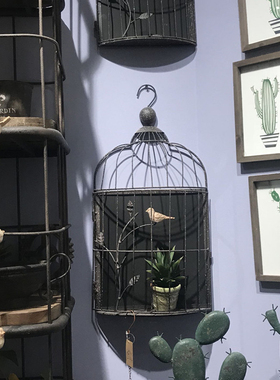 鸟笼铁艺摆件幼儿园森系户外装饰园区微景观别墅走廊庭院花园布置