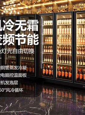 啤酒柜饮料柜酒水展示柜冷藏网红冰柜商用冷柜三门酒吧冰箱保鲜柜