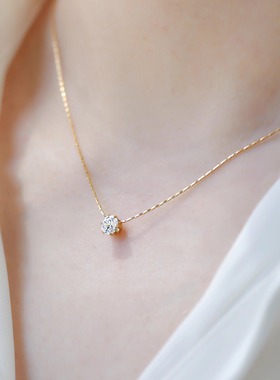 LADYB六爪锆石鼻屎钻项链锁骨链