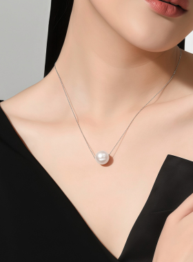 LADYB路路通人造澳白珍珠项链银