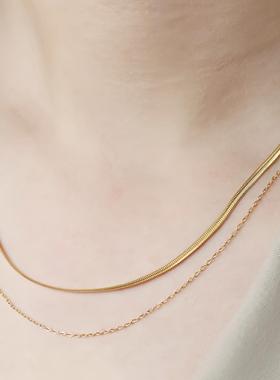 LADYB双层镀金蛇骨链时髦百搭