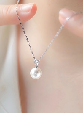 LADYB女款施家珍珠吊坠纯银项链