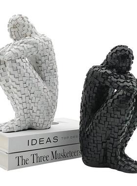 轻奢简约书房人物摆件样板房客厅办公室电视柜创意家居装饰品摆设