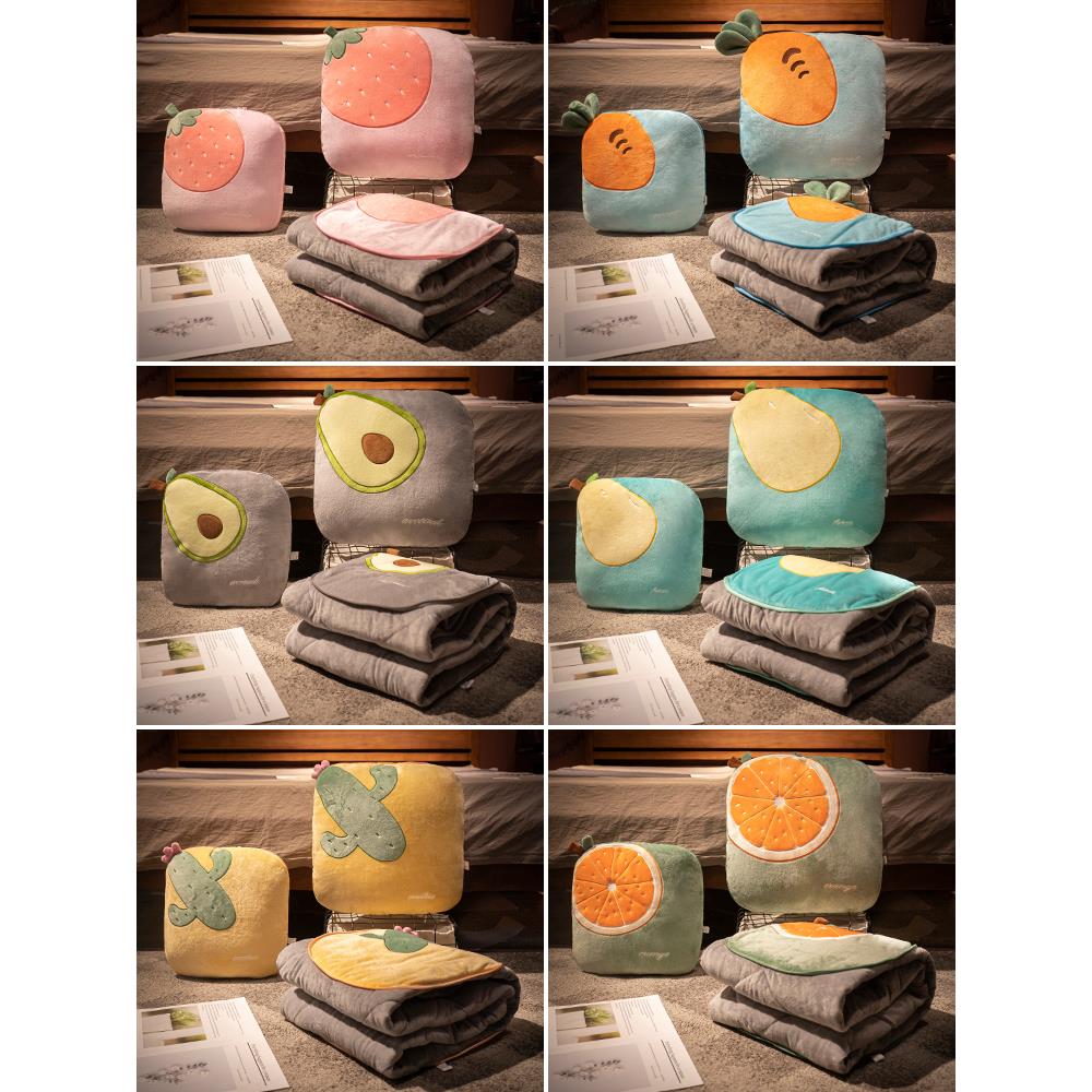 抱枕被子两用办公室折叠毯子二合一午睡枕头汽车载冬季加厚小靠枕 - 图0