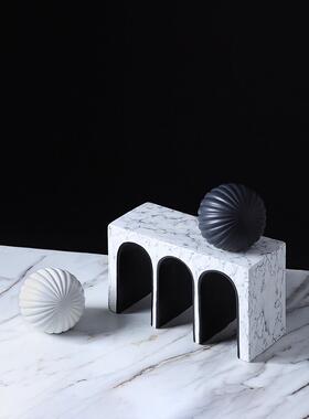 现代北欧创意几何陶瓷拱门艺术饰品家居样板房酒店会所饰品销售部