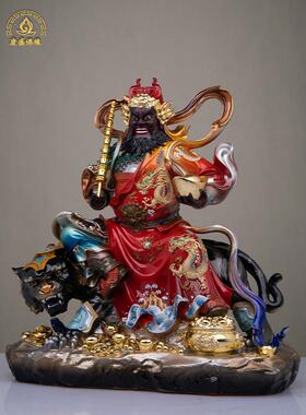 赵公明神像摆件树脂唐彩五路财神家用供奉骑虎赵元帅武财神店铺