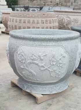 花岗岩鱼缸荷花庭院仿古石缸户外门海石头水缸养鱼水缸大理石摆件