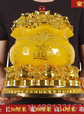 正品用招件财聚宝盆摆水家用聚风财实家居客厅店铺旺财装饰品开业