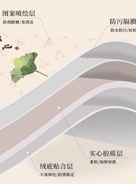 新中式禅意书桌垫子防水防油免洗书法写字台垫国风高端学习桌桌布
