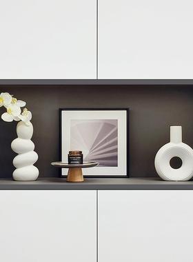 样板间简约现代软装饰品摆件仿真花香薰托盘玄关电视柜组合ZH3674
