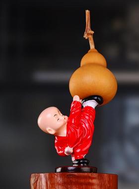 小和尚摆件客厅茶几办公室书房摆设小功夫和尚天然文玩手捻小葫芦