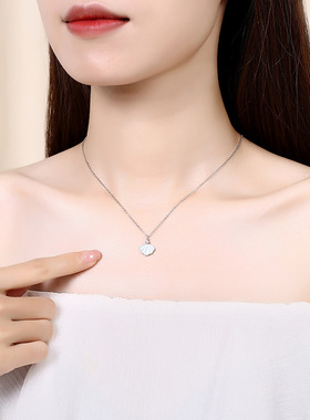 金六福吉祥S925银小礼裙白贝项链款一贝子贝壳吊坠银饰首饰送女友