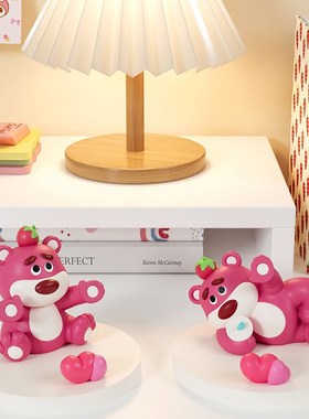 草莓熊手机桌面支架p可爱摆件办公室工位解压好物送女生小礼物